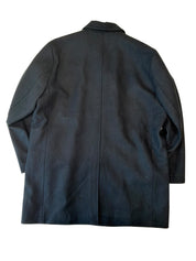 Frank and Oak Mens Regular fit Wool Overcoat Coat XXL XXL Black Solid