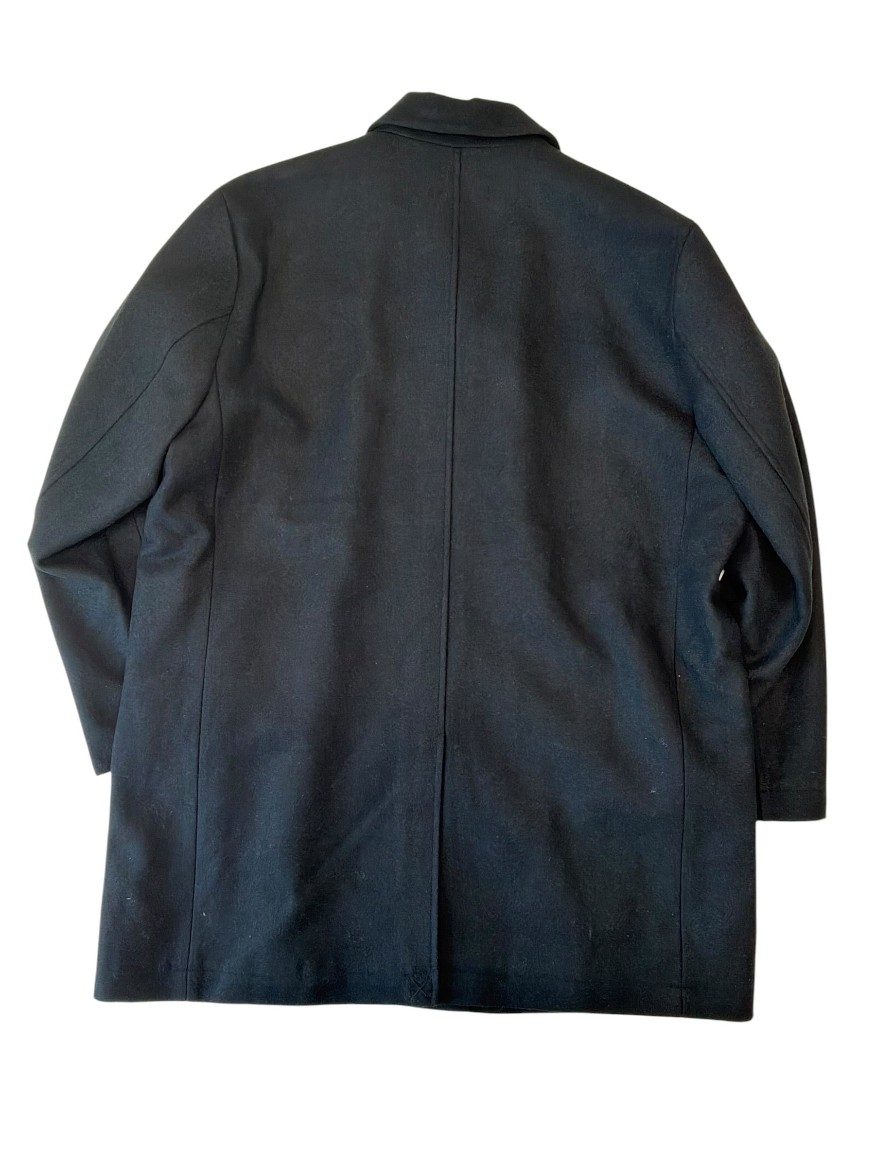 Frank and Oak Mens Regular fit Wool Overcoat Coat XXL XXL Black Solid