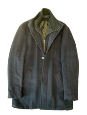 The Men's Store Mens Regular fit Overcoat Coat 42 R Blue Solid