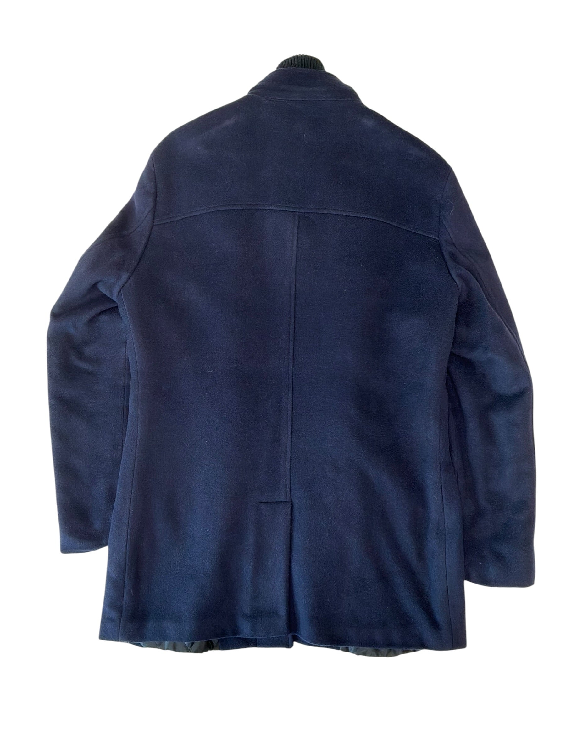 The Men's Store Mens Regular fit Overcoat Coat 42 R Blue Solid