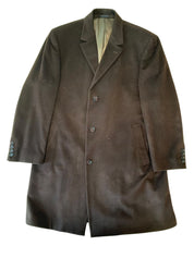 Calvin Klein Mens Slim fit Wool Overcoat Coat 44 R Brown Solid