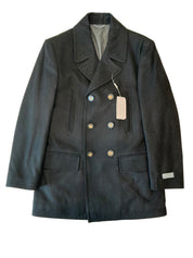 Michael Kors Mens Regular fit Wool Peacoat Coat 36 S Black Solid