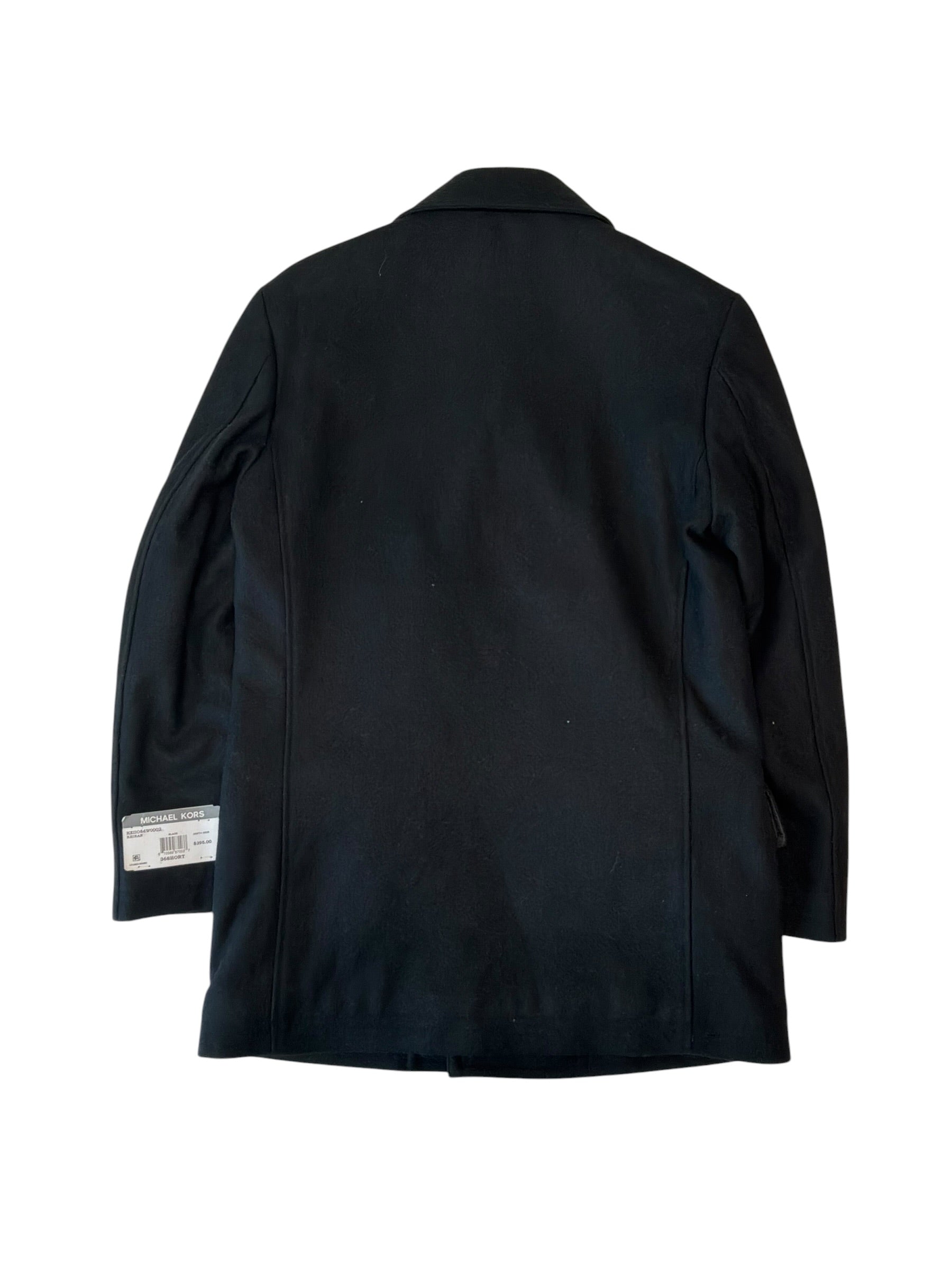 Michael Kors Mens Regular fit Wool Peacoat Coat 36 S Black Solid