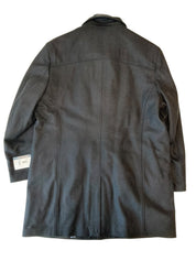 Nautica Mens Modern fit Wool Overcoat Coat 48 R Black Solid