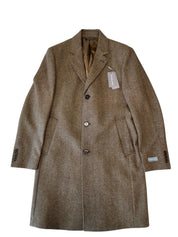 Michael Kors Mens Regular fit Wool Overcoat Coat 36 R Brown Herringbone
