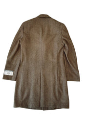 Michael Kors Mens Regular fit Wool Overcoat Coat 36 R Brown Herringbone