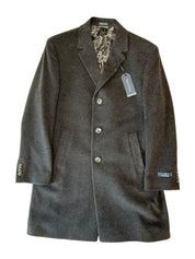 Nautica Mens Modern fit Wool Overcoat Coat 38 S Grey Solid