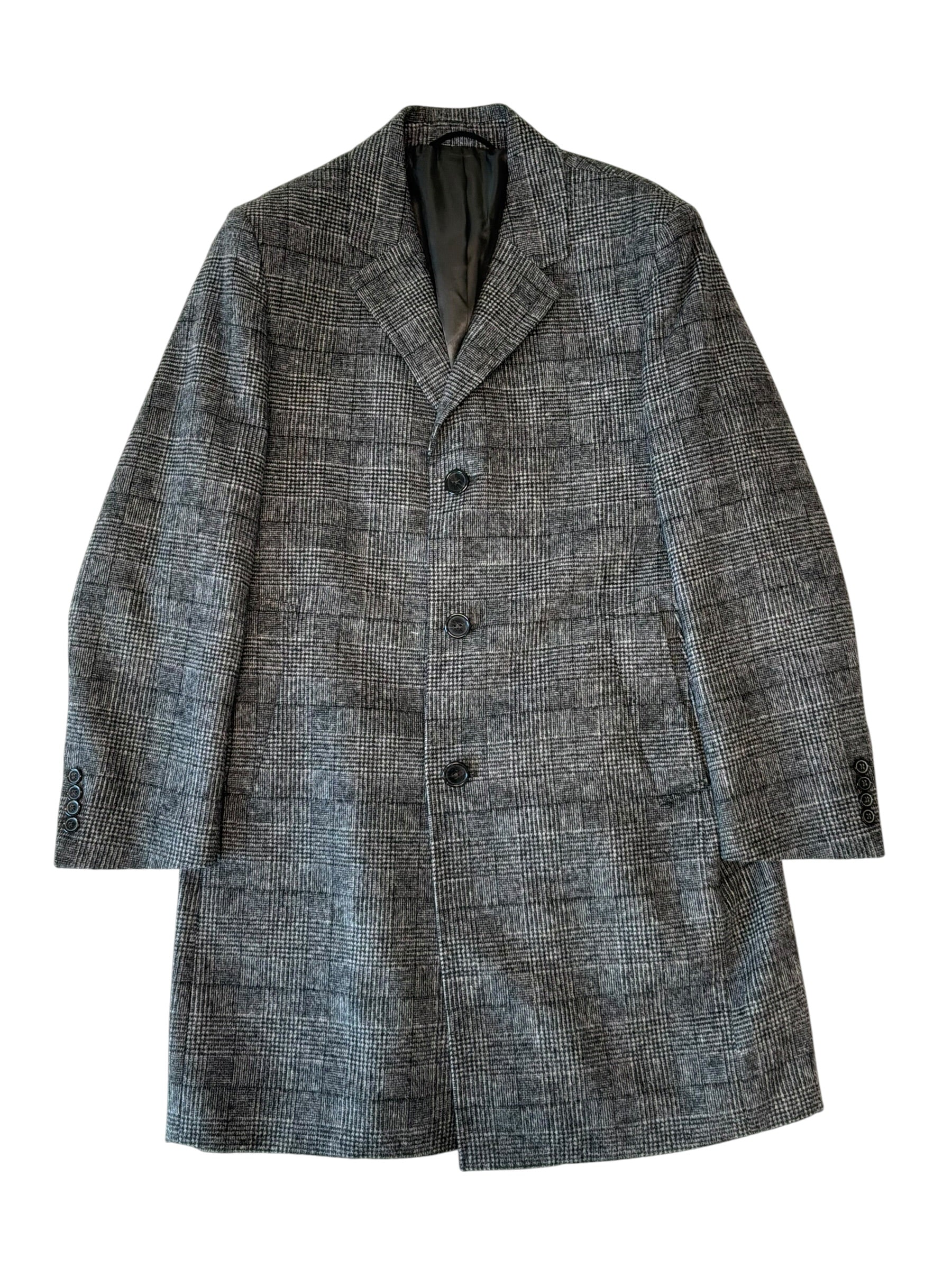 Lauren Ralph Lauren Mens Regular fit Wool Overcoat Coat 40 S Grey Plaid