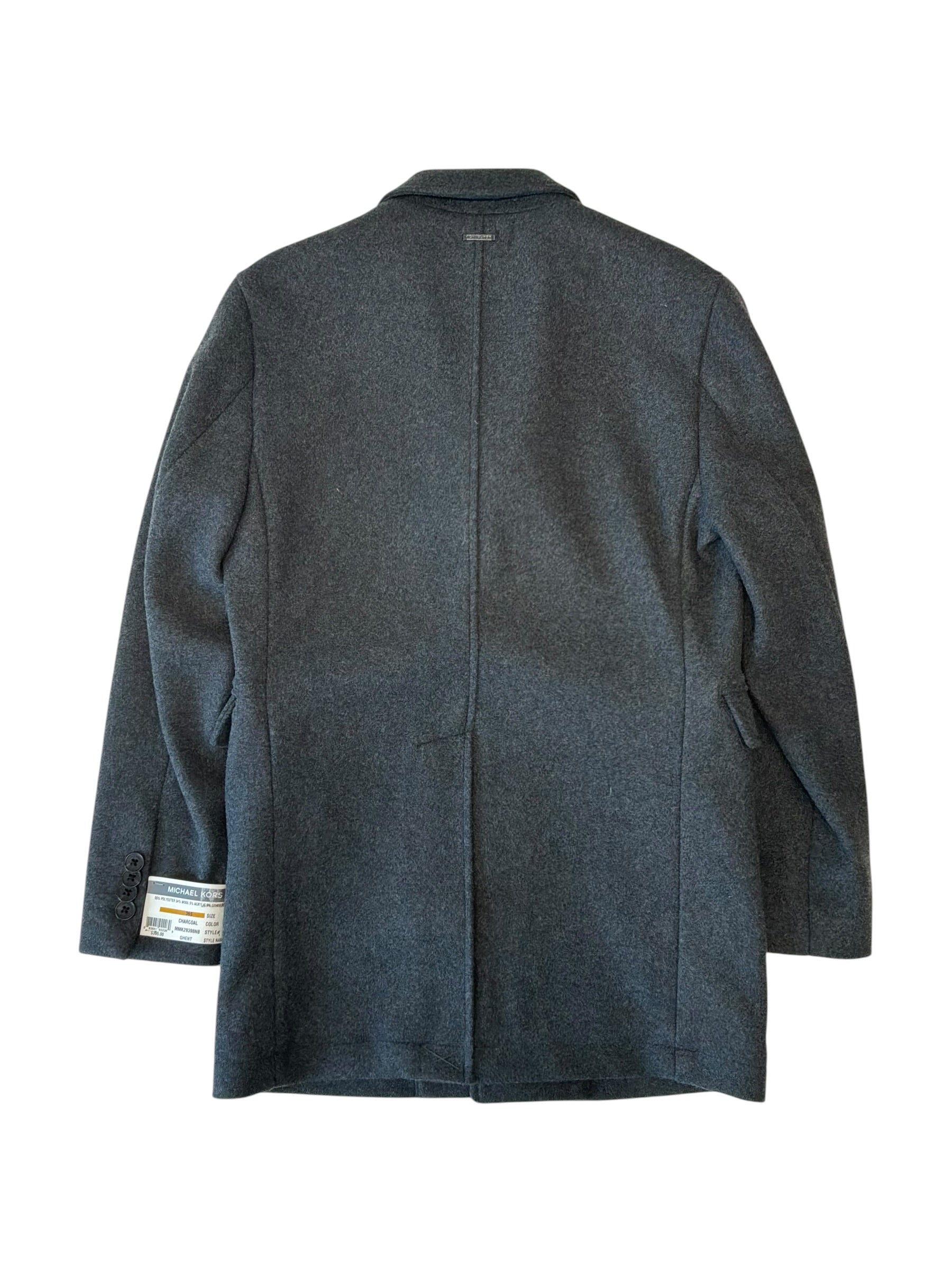 Michael Kors Mens Regular fit Wool Overcoat Coat 36 S Grey Solid