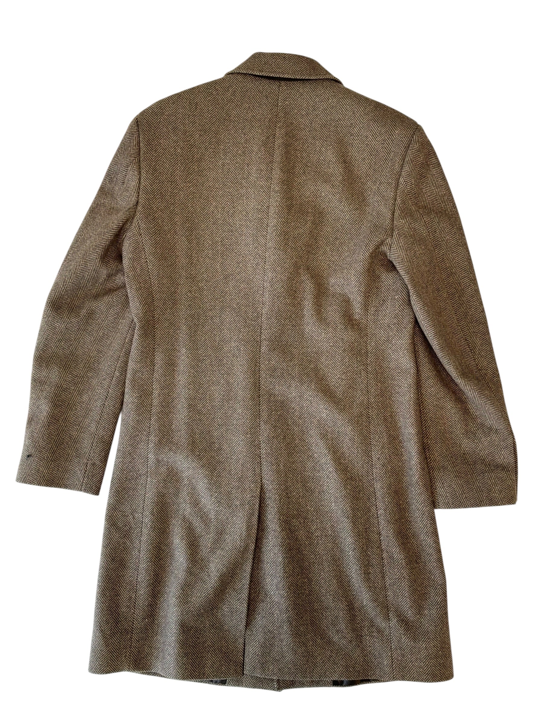 Michael Kors Mens Regular fit Wool Overcoat Coat 36 R Brown Herringbone