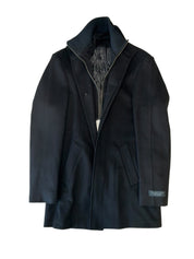 The Men's Store Mens Regular fit Wool Overcoat Coat 36 R Black Solid