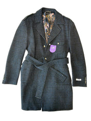 Tayion Mens Regular fit Overcoat Coat 42 S Blue Check