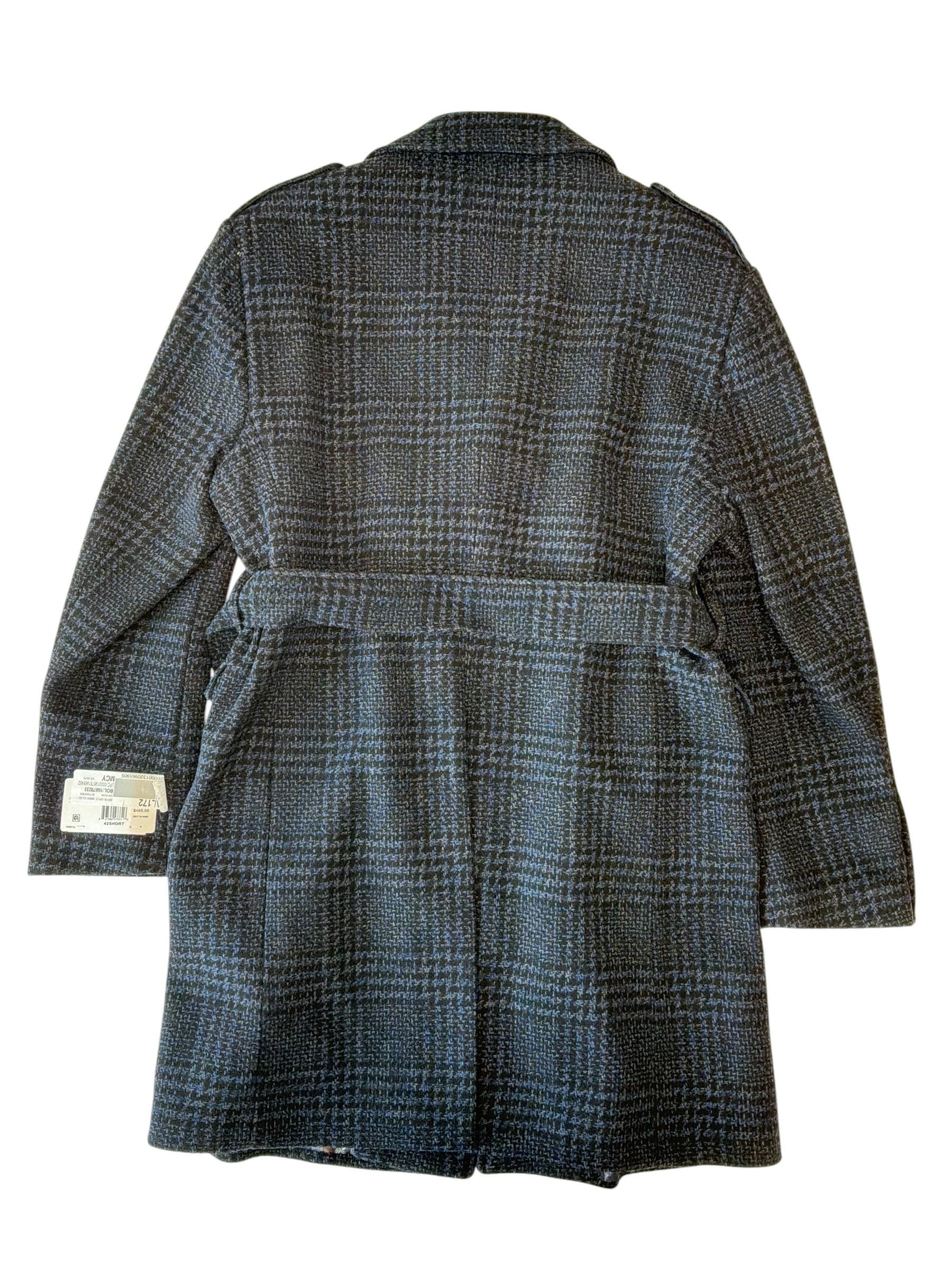 Tayion Mens Regular fit Overcoat Coat 42 S Blue Check