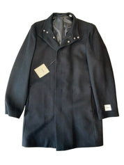 Calvin Klein Mens Slim fit Wool Overcoat Coat 40 R Black Solid