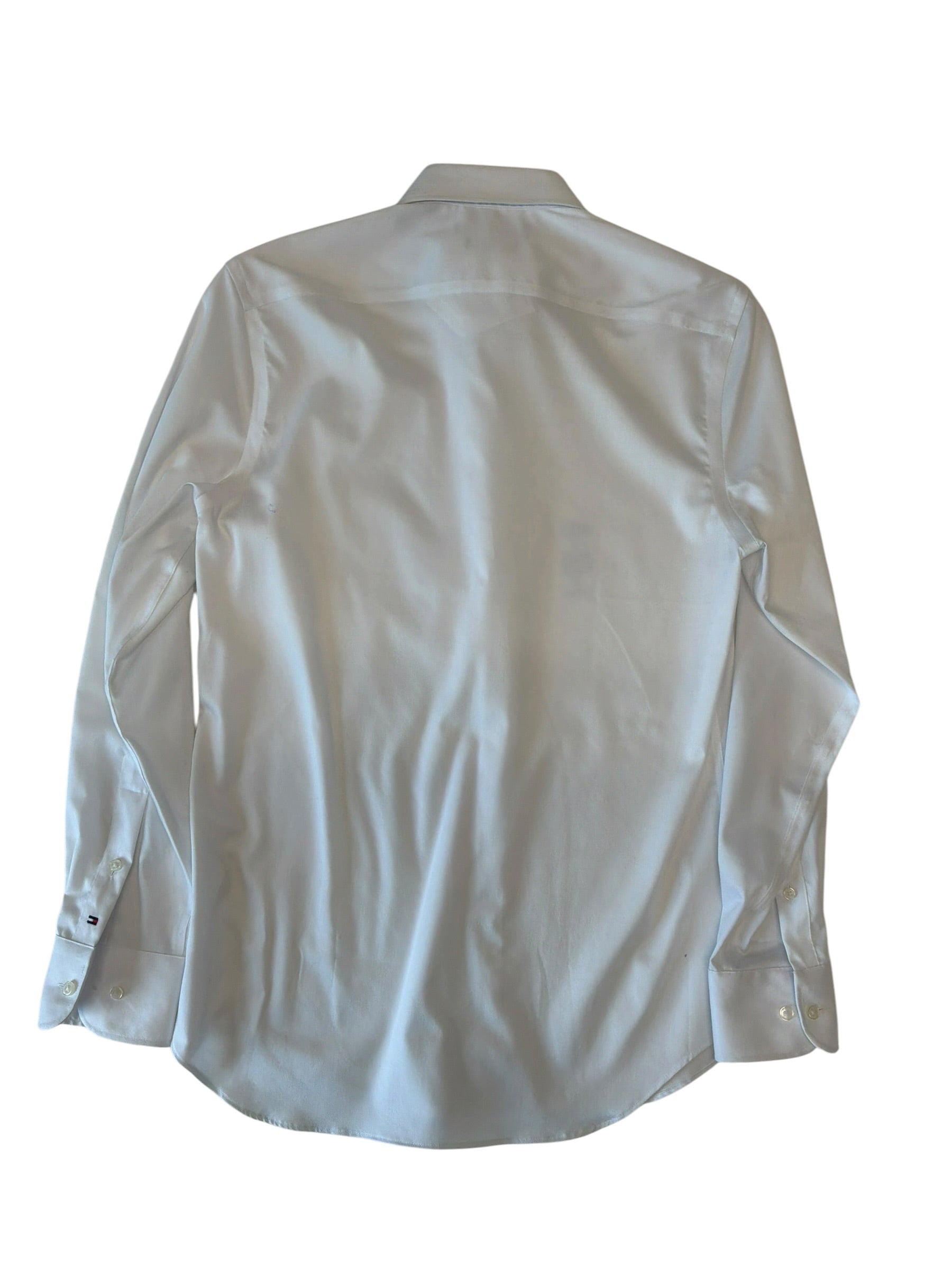 Tommy Hilfiger Mens Slim fit Dress Shirt Shirt Medium White Solid