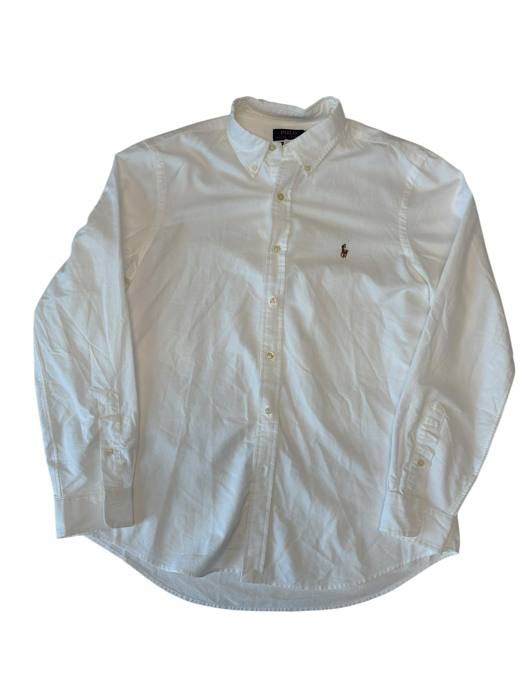 Lauren Ralph Lauren Mens Regular fit Dress Shirt Shirt Large White Solid