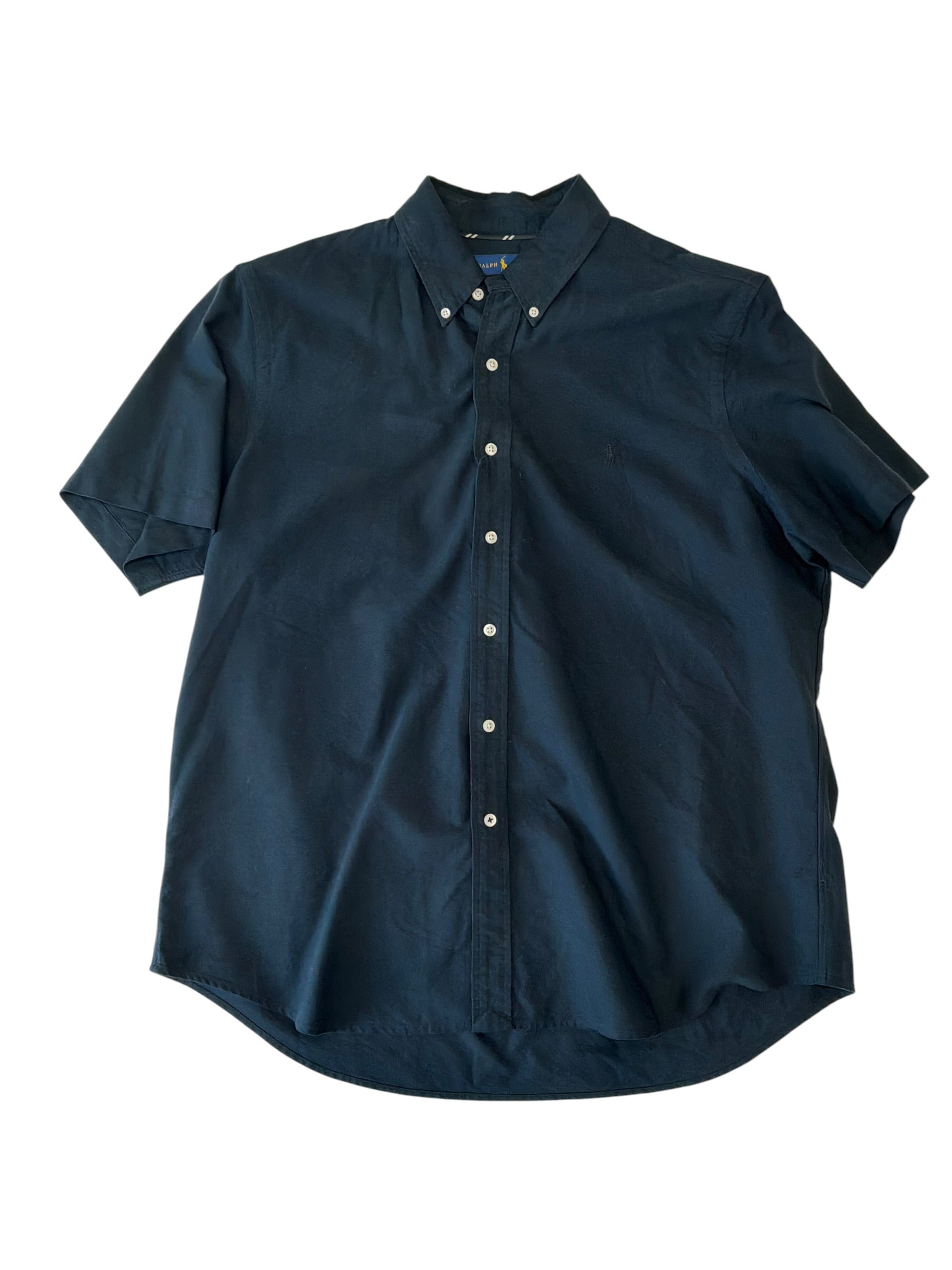 Lauren Ralph Lauren Mens Regular fit Dress Shirt Shirt XL Black Solid