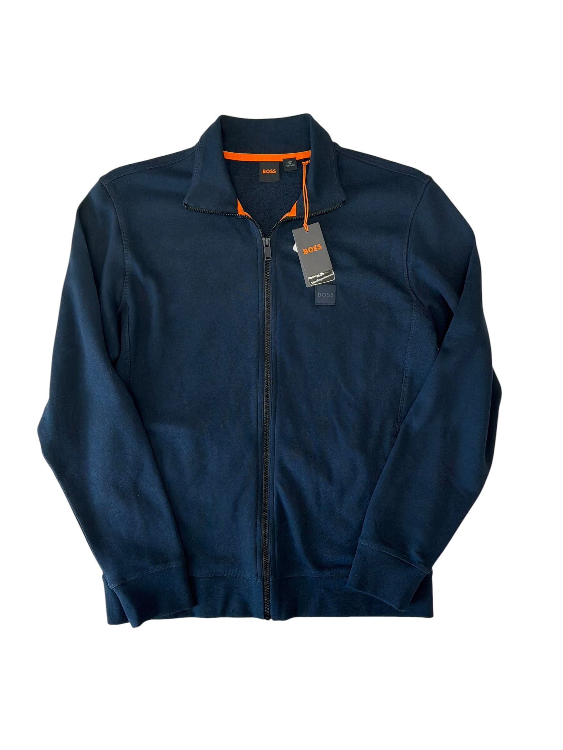 Hugo Boss Mens Regular fit Cotton Full Zip Sweatshirt Medium Blue Solid