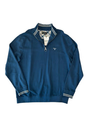 Barbour Mens Regular fit Cotton Quarter zip Sweatshirt XXL Blue Solid