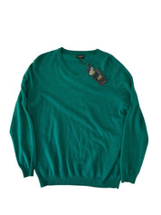 Club Room Mens Regular fit V Neck CASHMERE Sweater XL Green Solid