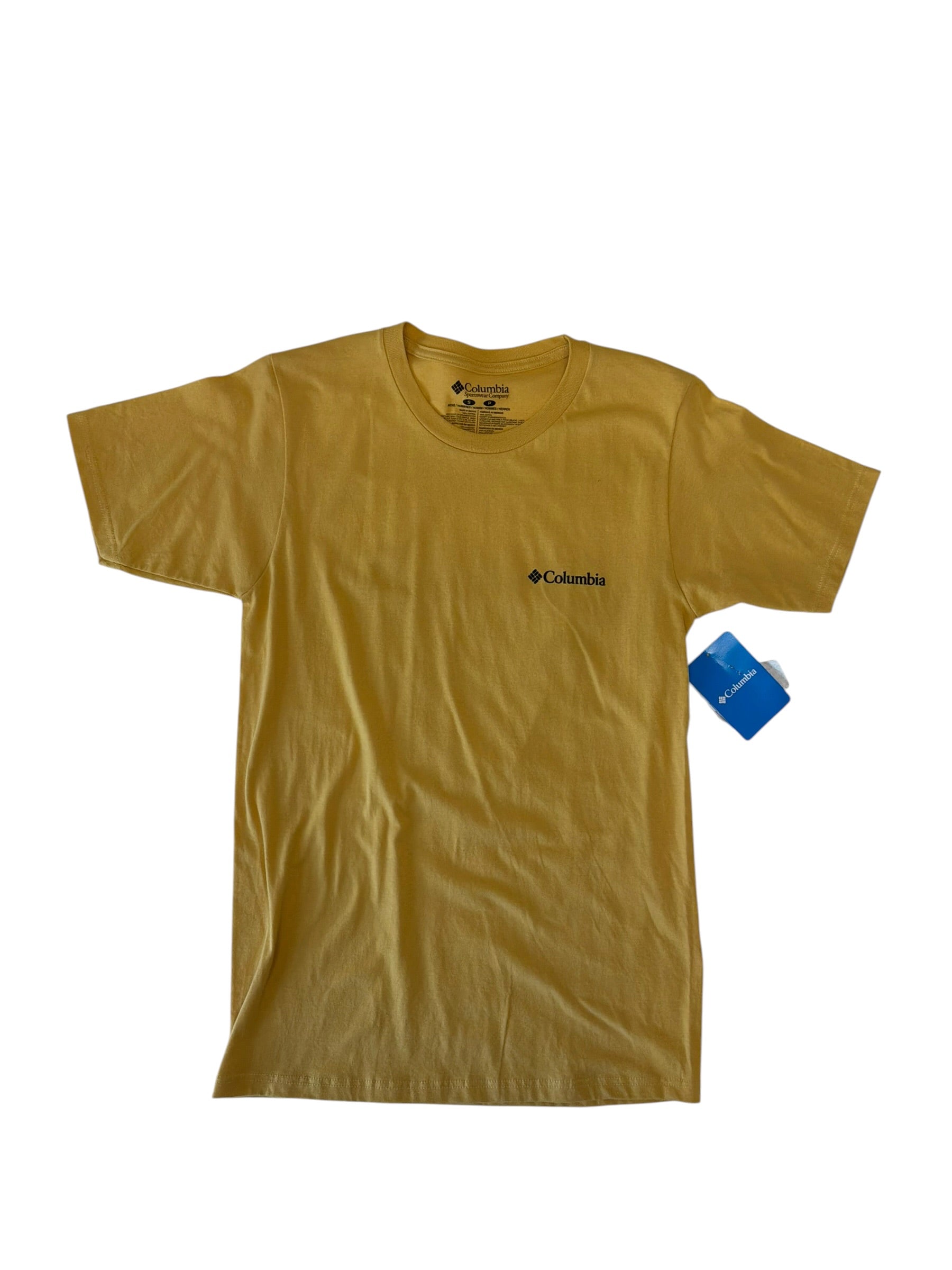 Columbia Mens Regular fit T-Shirt Shirt Small Yellow Solid