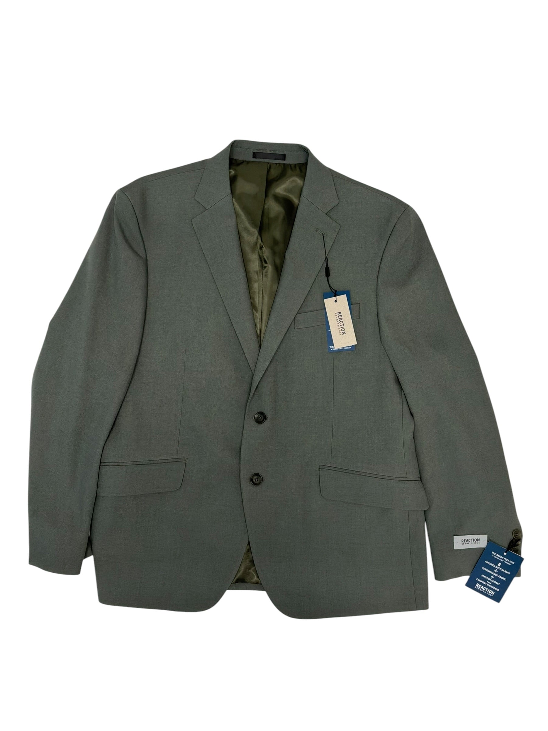 Kenneth Cole Mens Slim fit Suit Jacket Blazer 44 S Light Green Solid