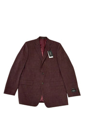 Perry Ellis Mens Modern fit Suit Jacket Blazer 42 S Burgundy Red Solid