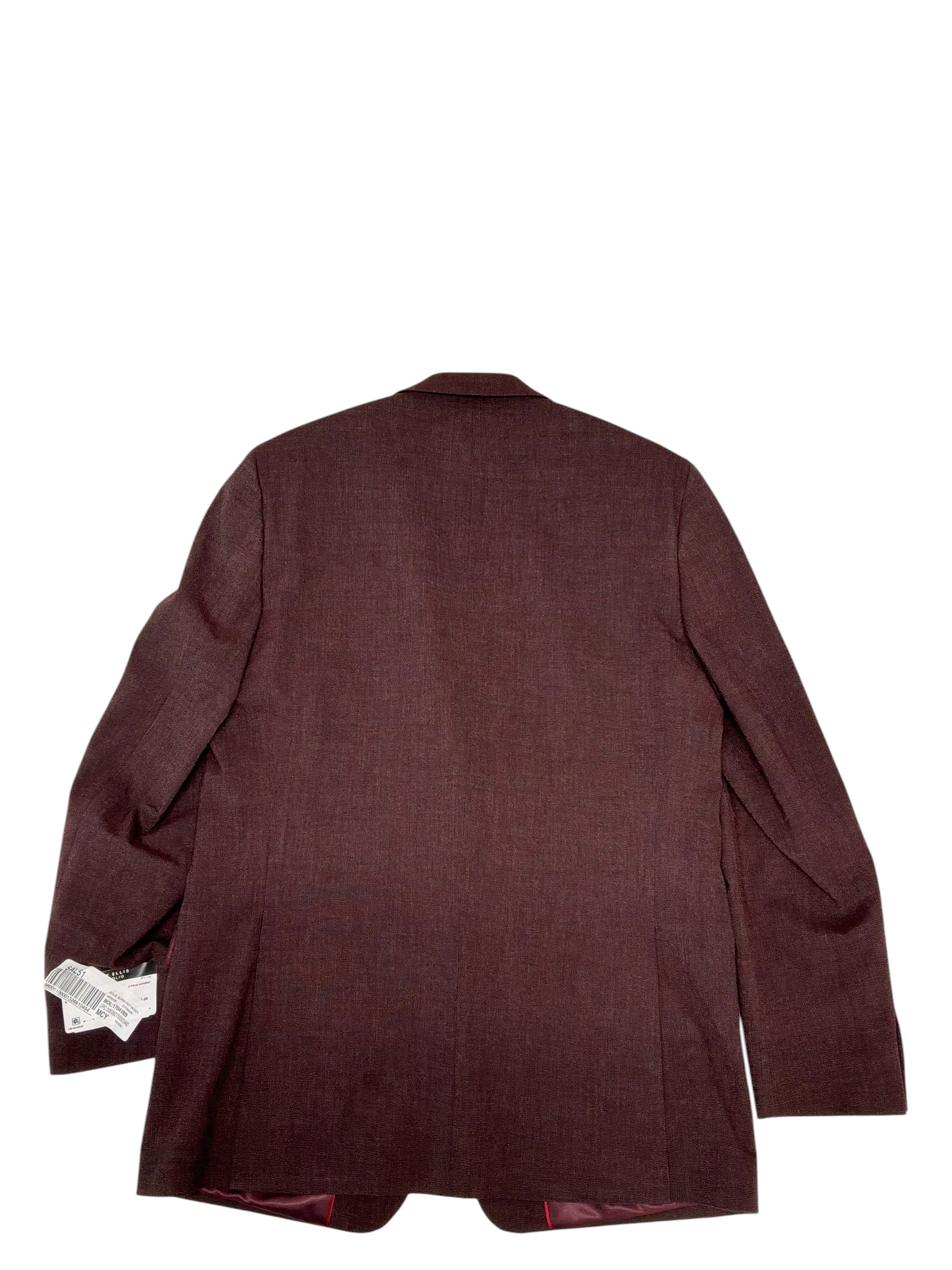Perry Ellis Mens Modern fit Suit Jacket Blazer 42 S Burgundy Red Solid
