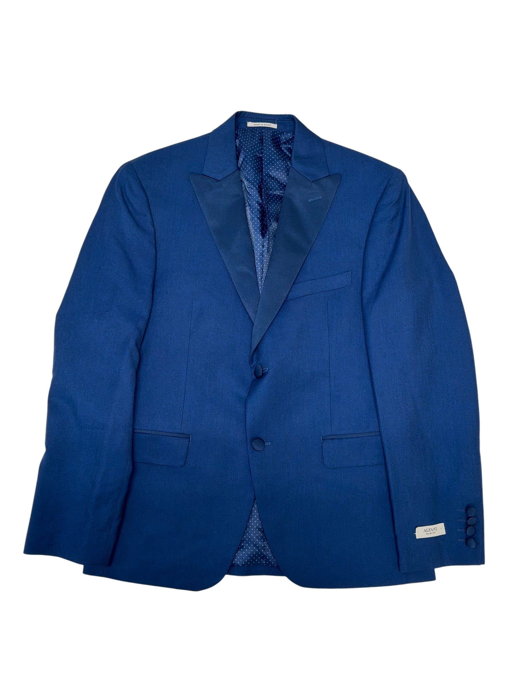 Alfani Mens Slim fit Tuxedo Jacket Blazer 38 S Blue Solid