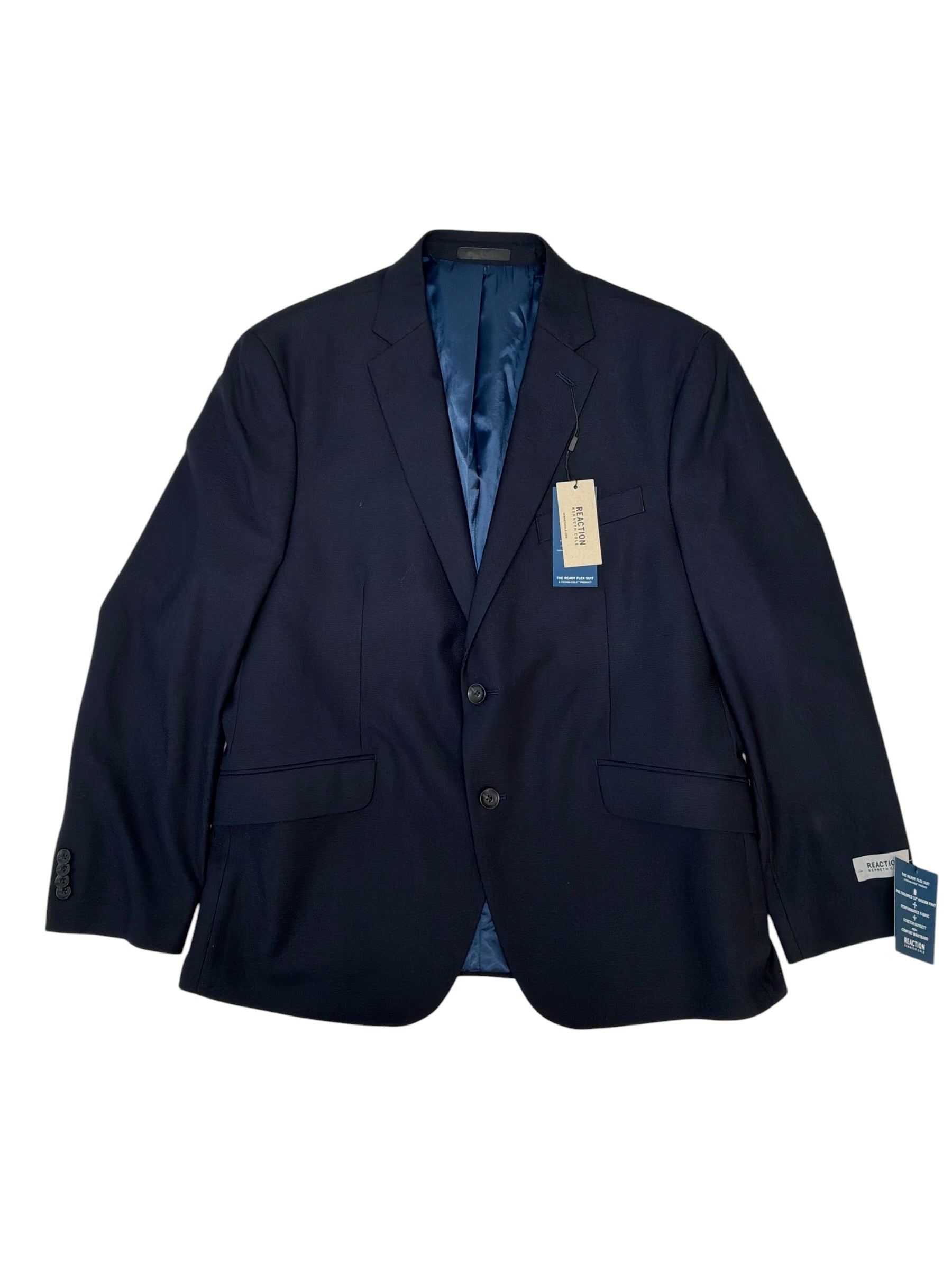 Kenneth Cole Mens Slim fit Suit Jacket Blazer 44 S Navy Blue Solid