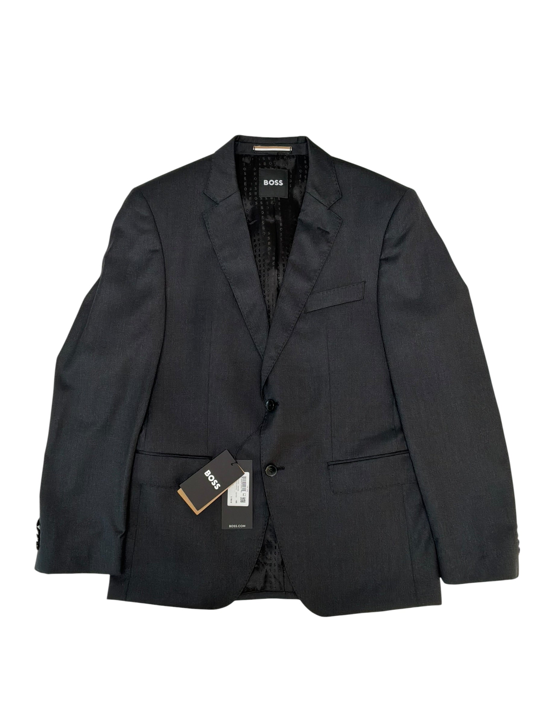 Hugo Boss Mens Slim fit Wool Suit Jacket Blazer 40 S Dark Grey Solid