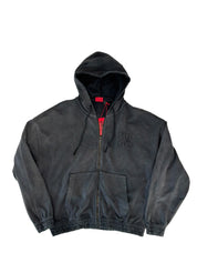 Hugo Boss Mens Slim fit Cotton Full Zip Hoodie Sweatshirt Large Black Solid