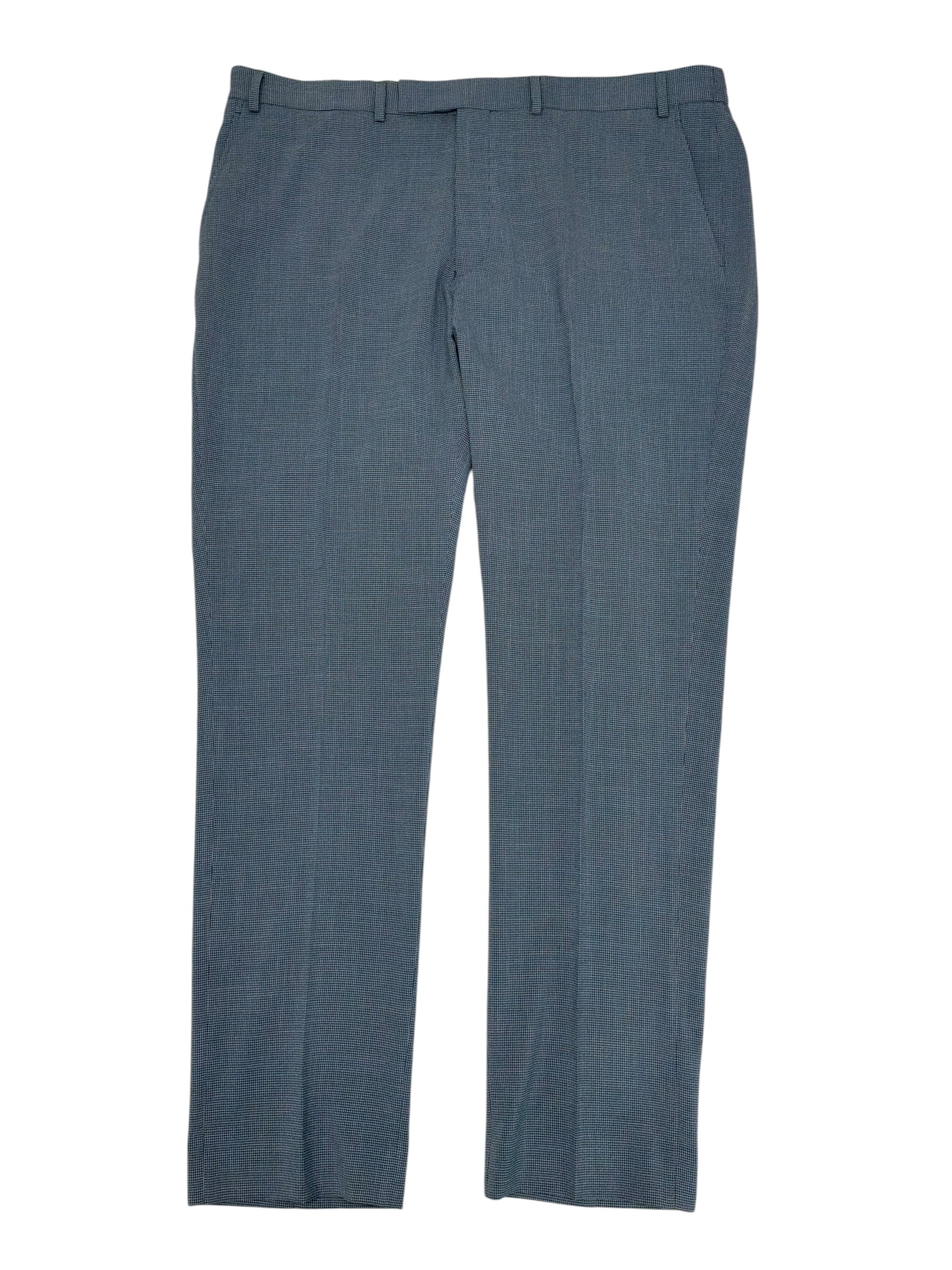 Kenneth Cole Mens Slim fit Dress Pants 40 / 32 Blue Check