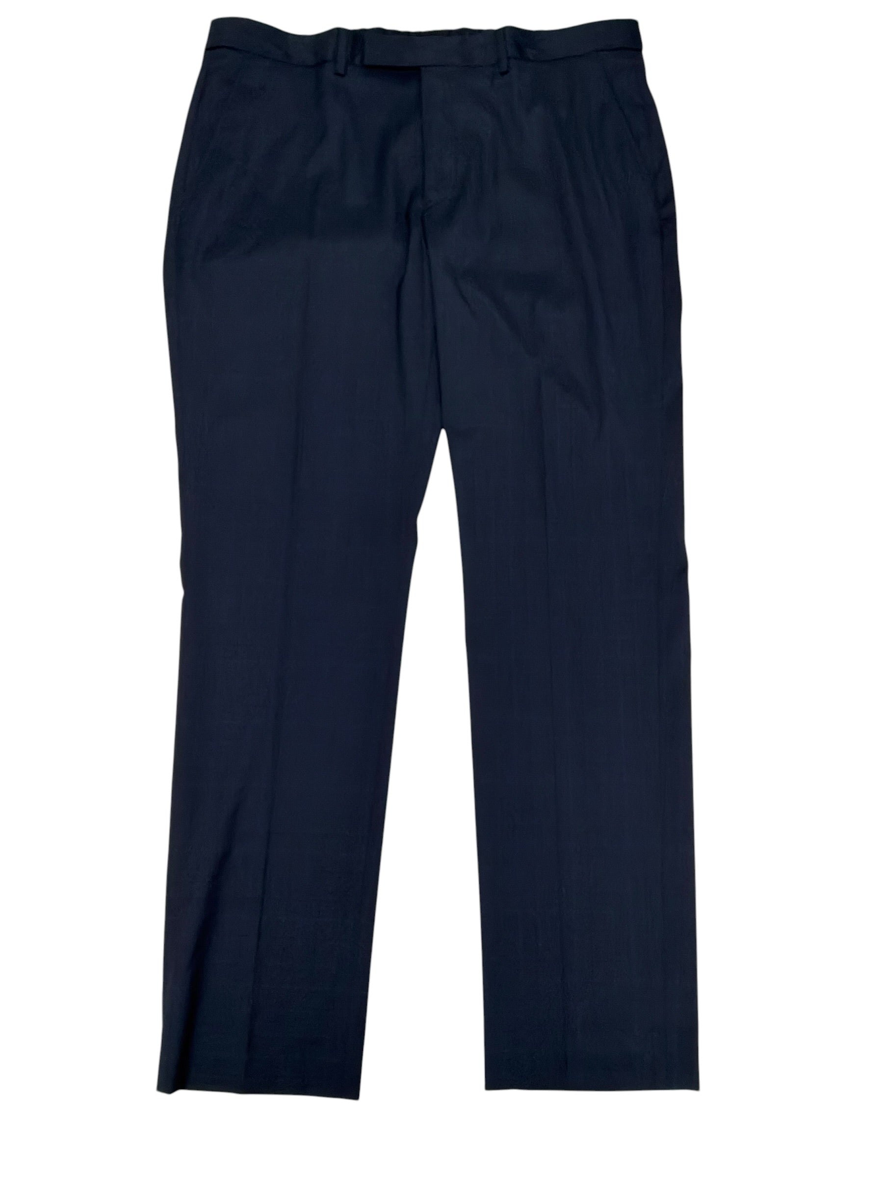Kenneth Cole Mens Slim fit Dress Pants 37 / 32 Navy Blue Plaid