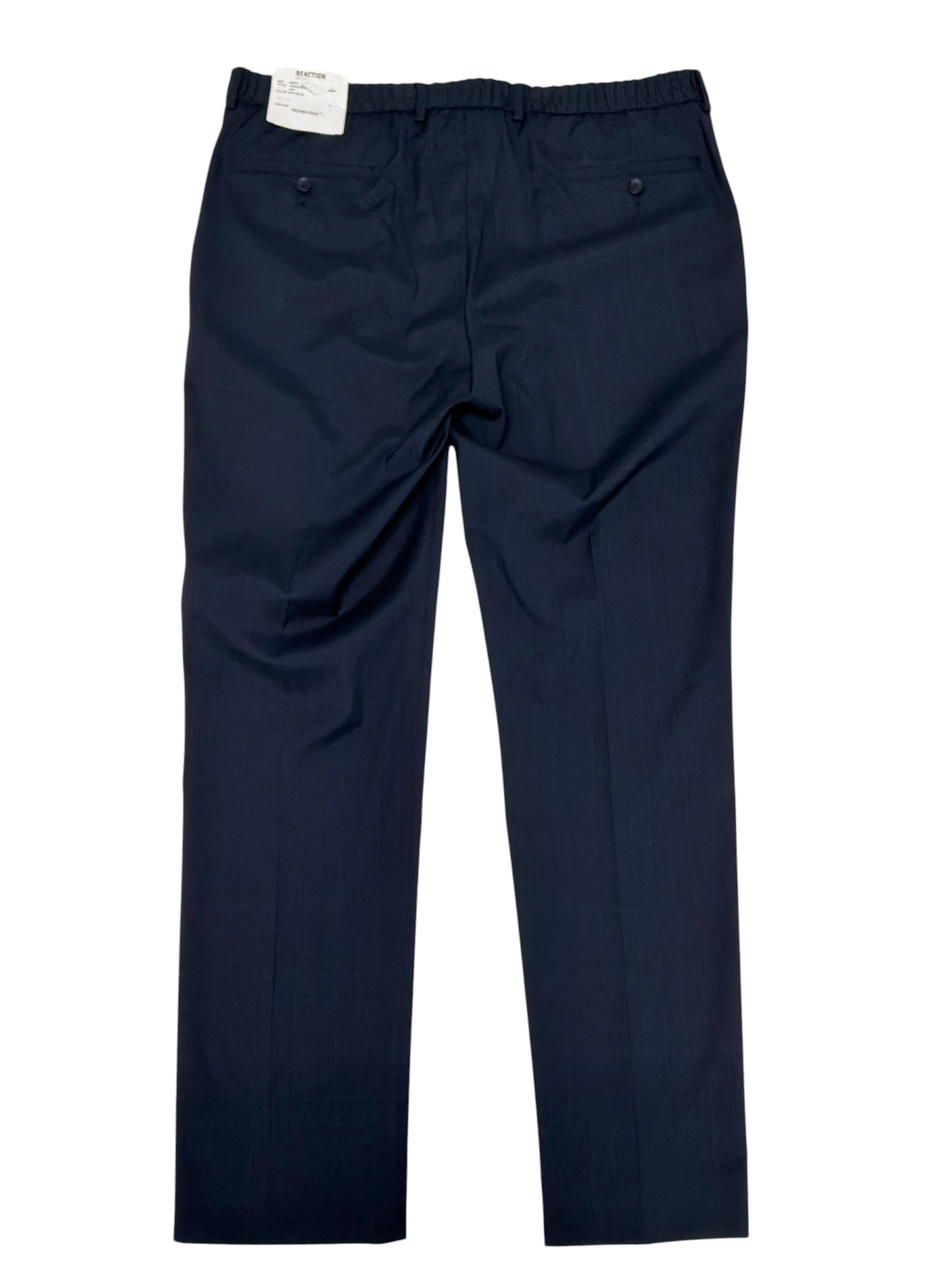 Kenneth Cole Mens Slim fit Dress Pants 37 / 32 Navy Blue Plaid