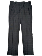 Perry Ellis Mens Slim fit Dress Pants 36 / 34 Charcoal Grey Plaid