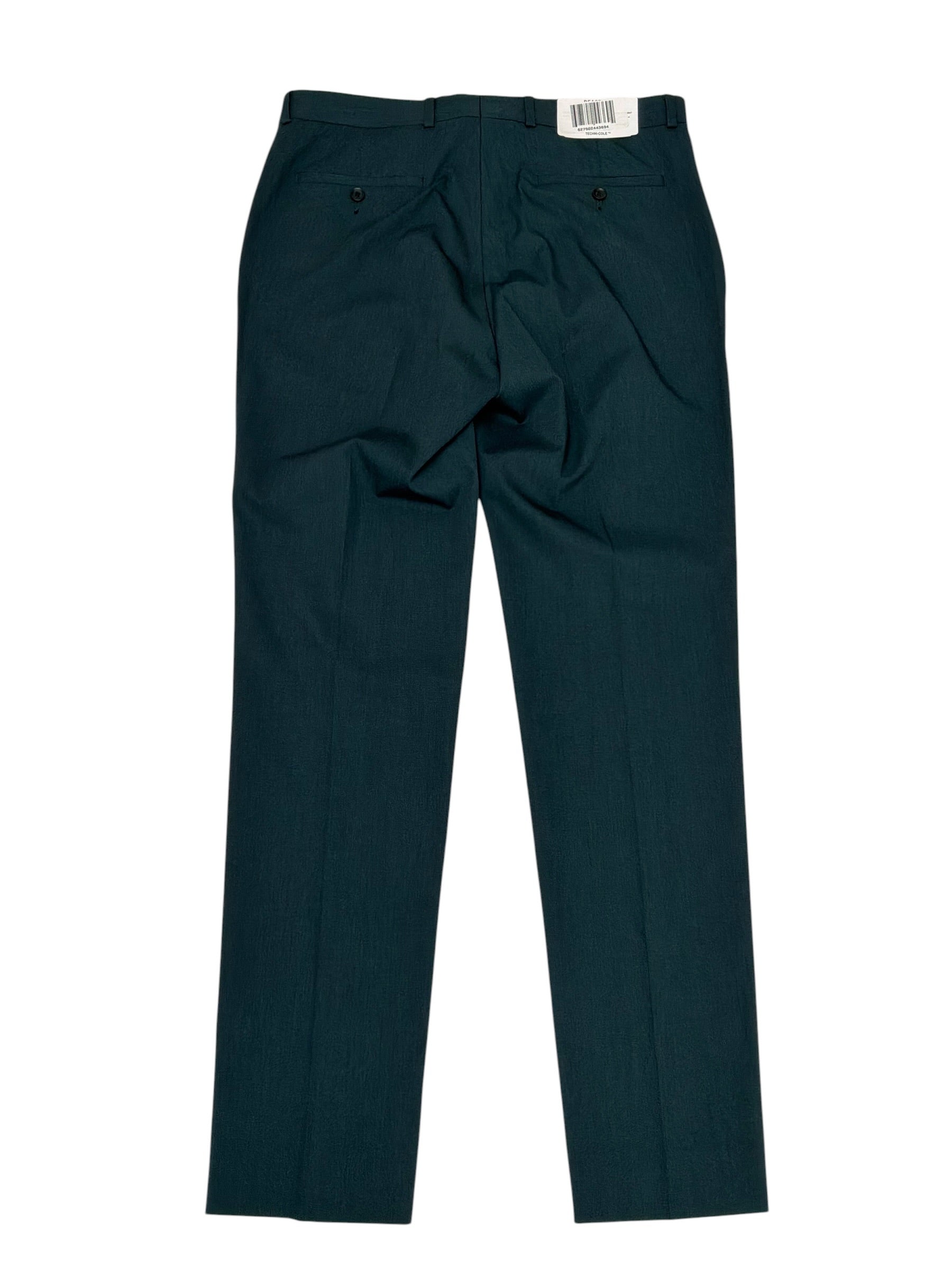 Kenneth Cole Mens Slim fit Dress Pants 35 / 32 Green Solid