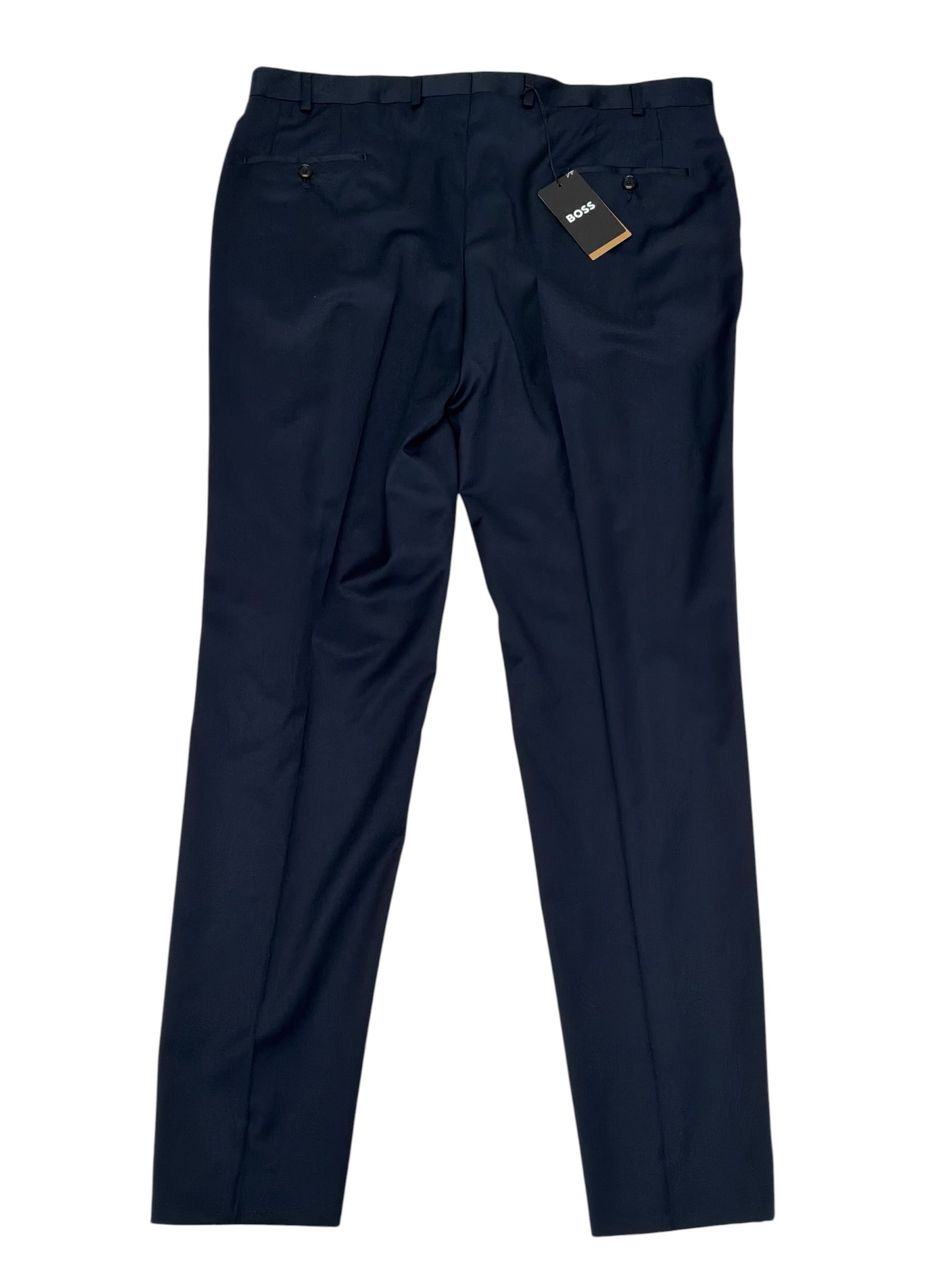 Hugo Boss Mens Slim fit Wool Dress Pants 40 / 32 Navy Blue Solid