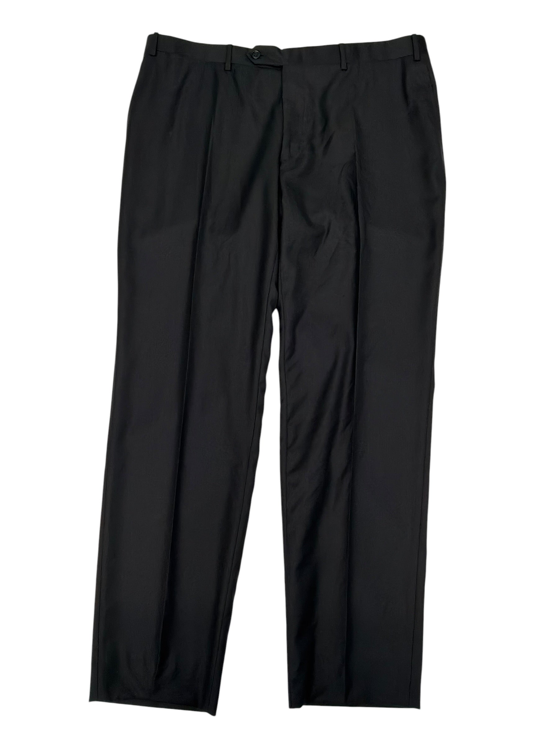 Canali Mens Classic fit Wool Dress Pants 38 / 32 Black Solid
