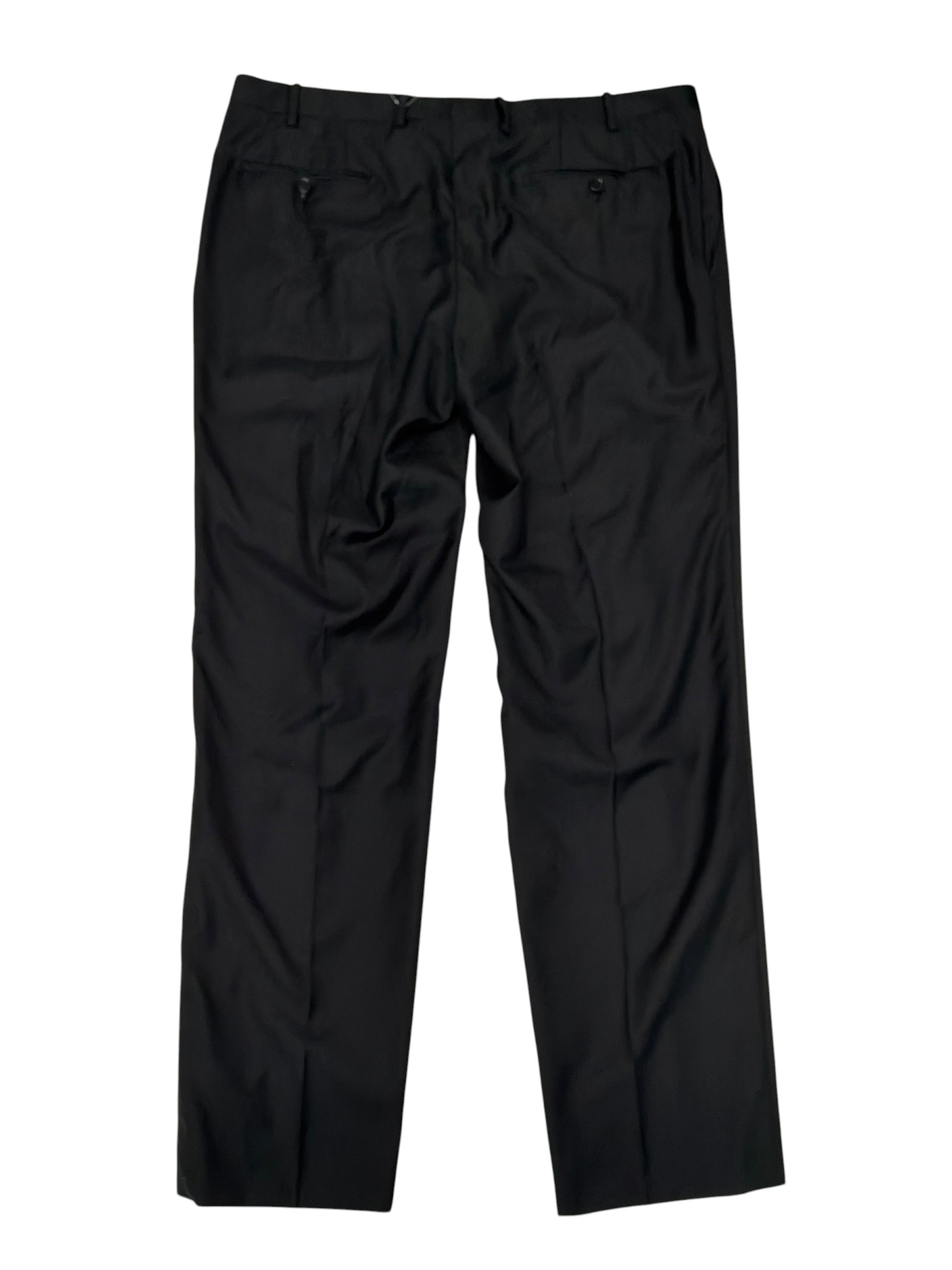 Canali Mens Classic fit Wool Dress Pants 38 / 32 Black Solid