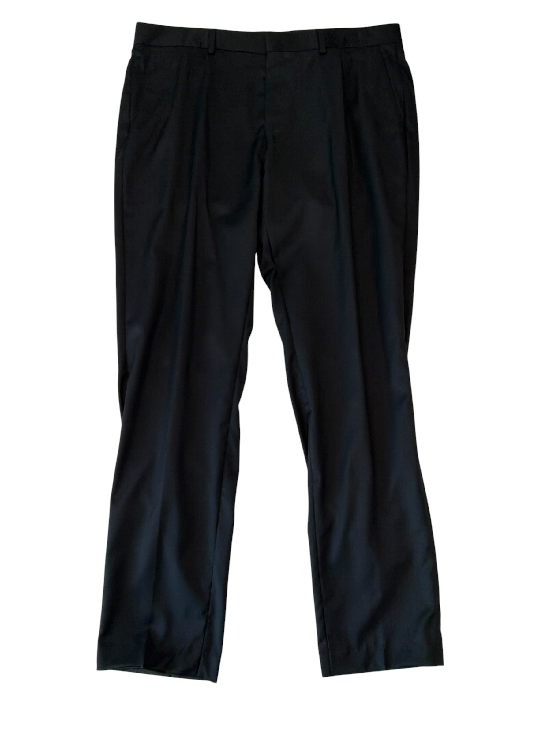 Hugo Boss Mens Slim fit Wool Dress Pants 36 / 32 Black Solid