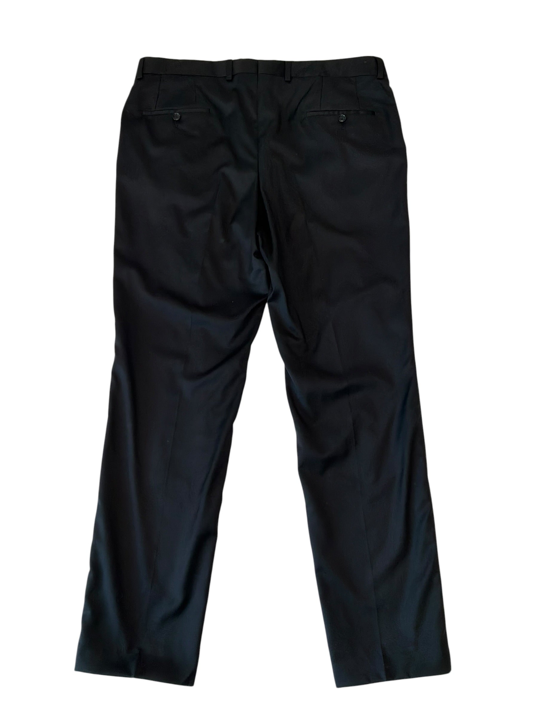 Hugo Boss Mens Slim fit Wool Dress Pants 36 / 32 Black Solid