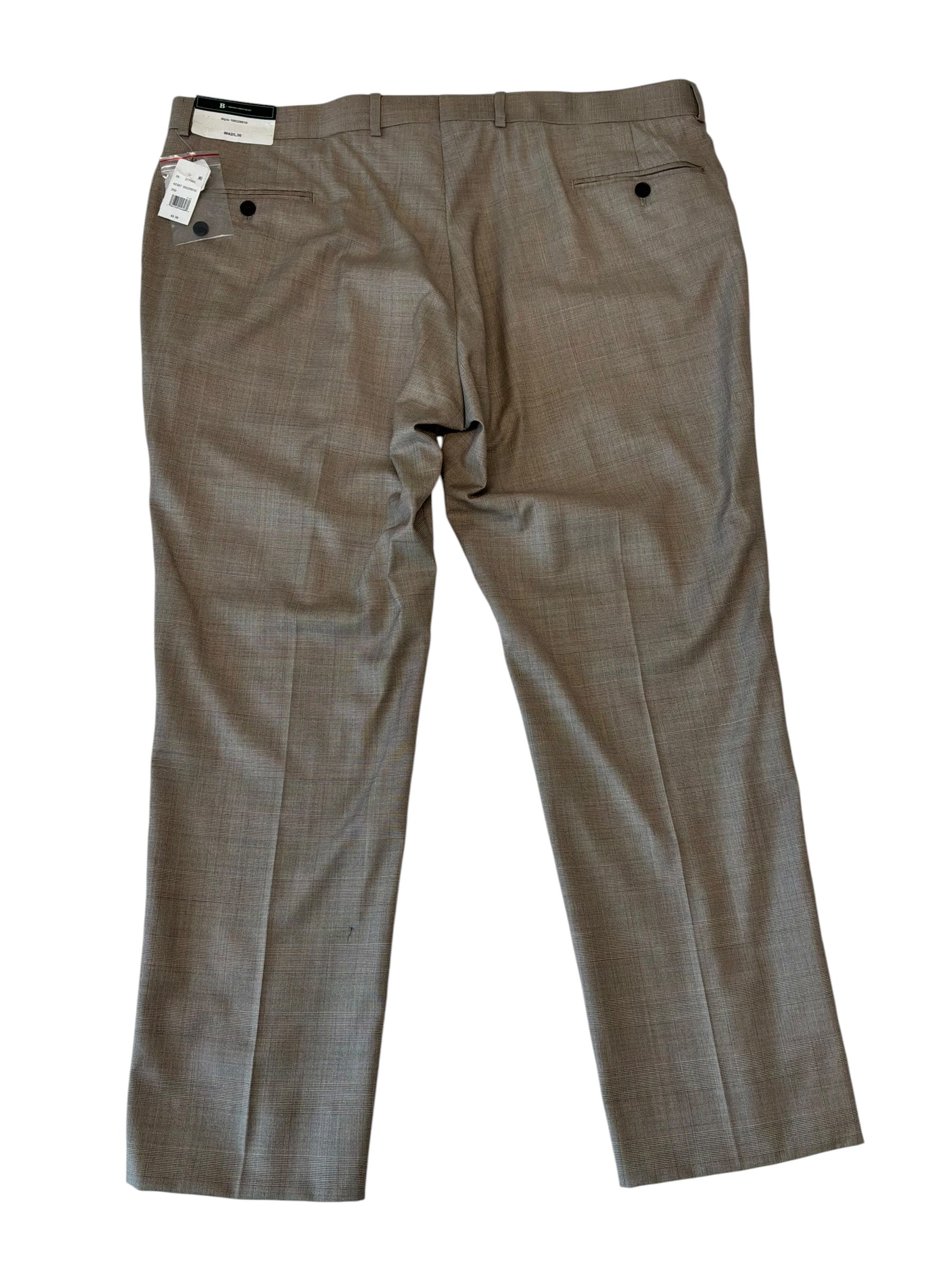 Brooks Brothers Mens Classic fit Wool Dress Pants 42 / 30 Tan Plaid