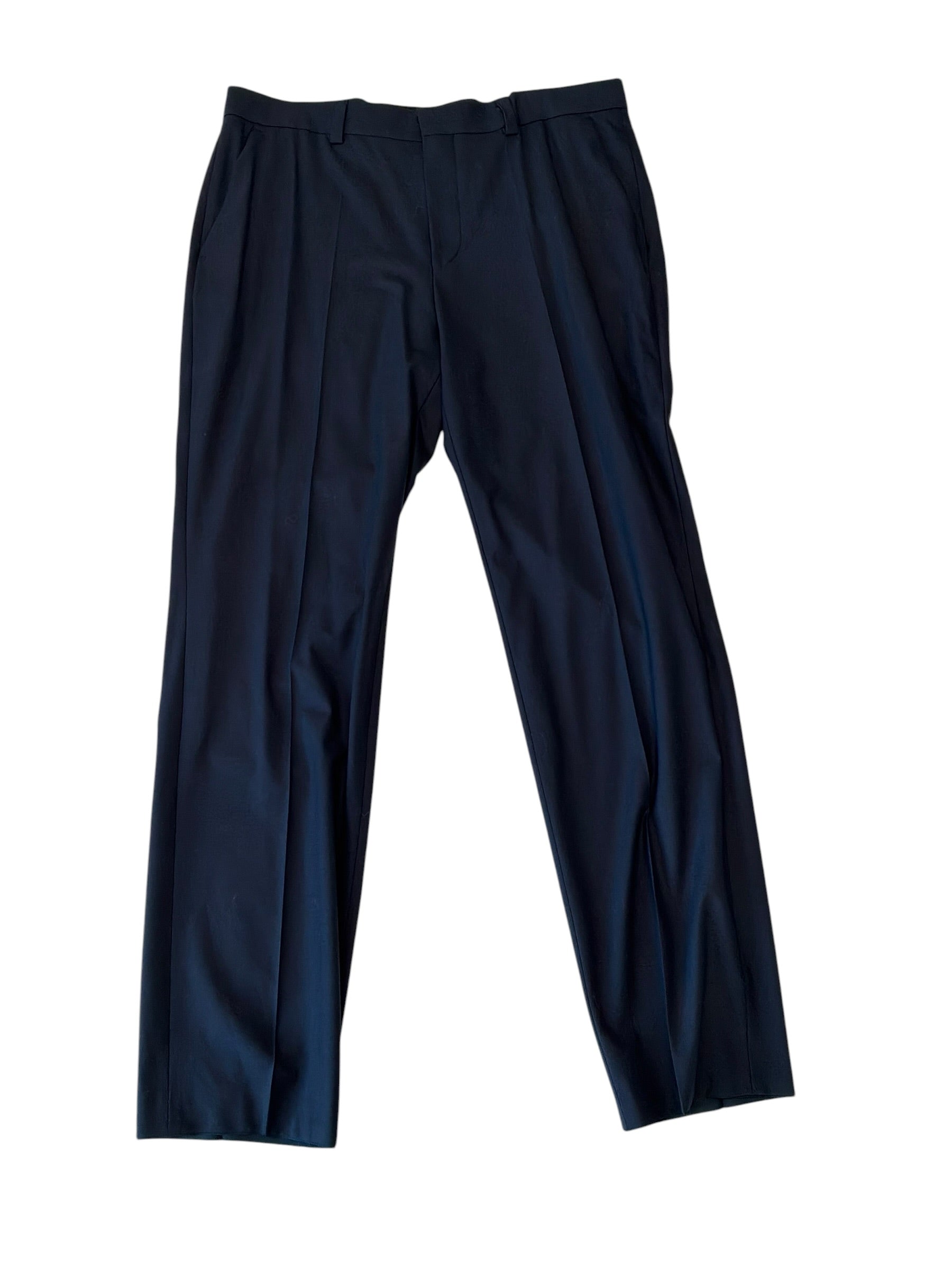 Hugo Boss Mens Slim fit Wool Dress Pants 36 / 32 Navy Blue Solid