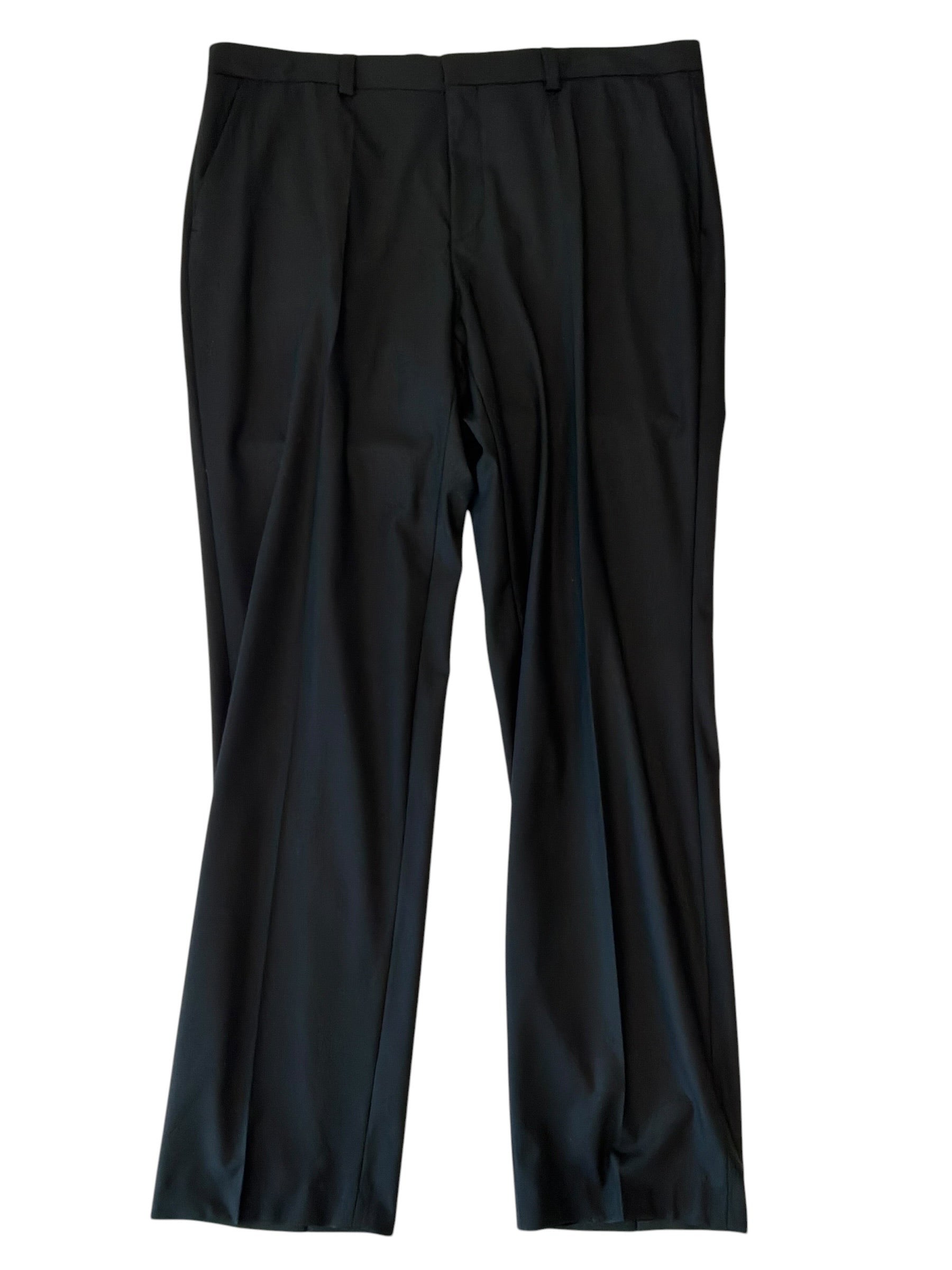 Hugo Boss Mens Slim fit Wool Dress Pants 40 / 32 Black Solid