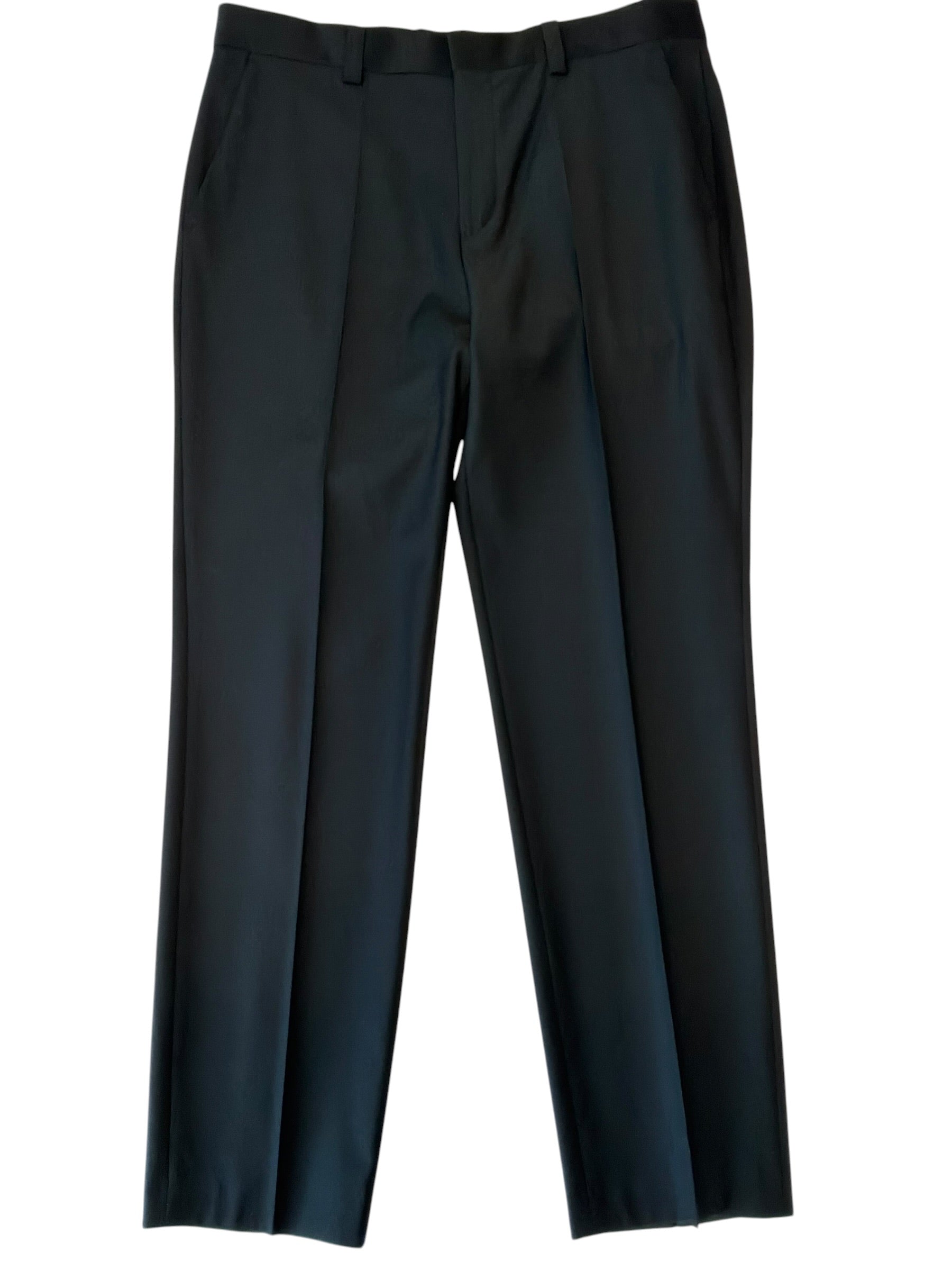 Hugo Boss Mens Slim fit Wool Dress Pants 36 / 32 Black Solid