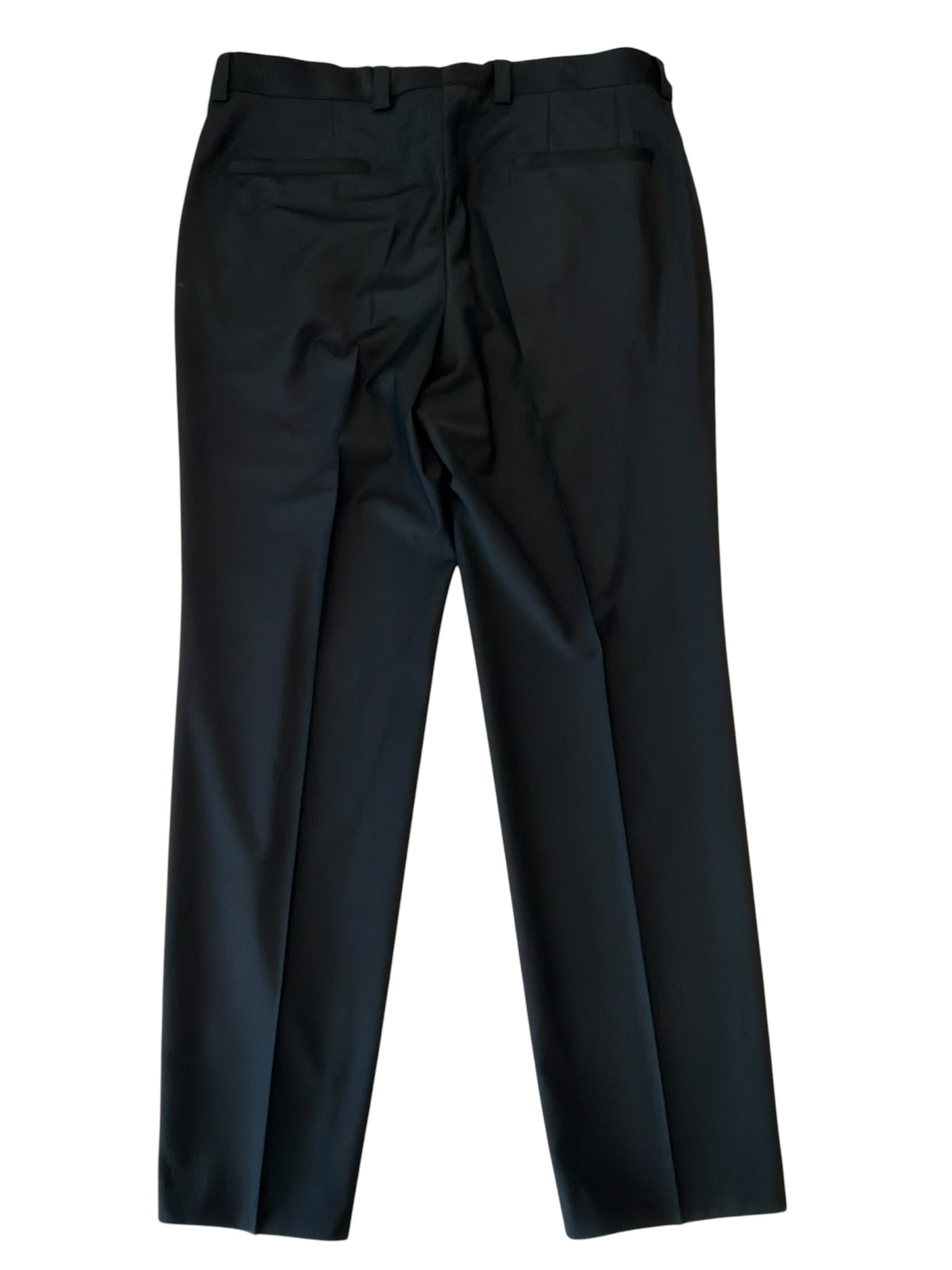 Hugo Boss Mens Slim fit Wool Dress Pants 36 / 32 Black Solid
