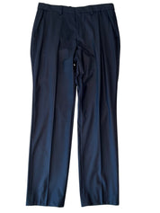 Hugo Boss Mens Slim fit Wool Dress Pants 32 / 32 Navy Blue Solid