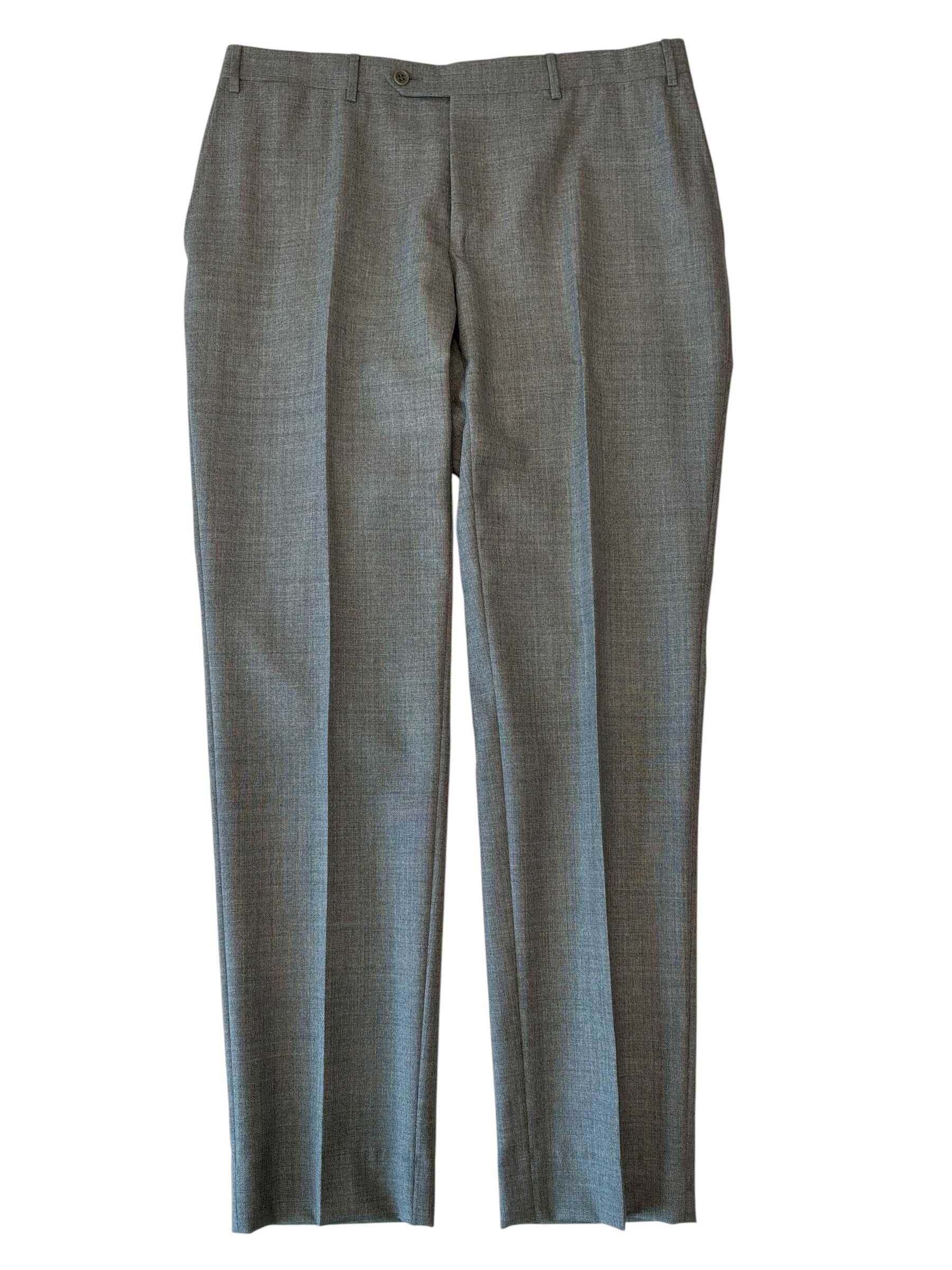 Canali Mens Modern fit Wool Dress Pants 34 / 32 Grey Solid
