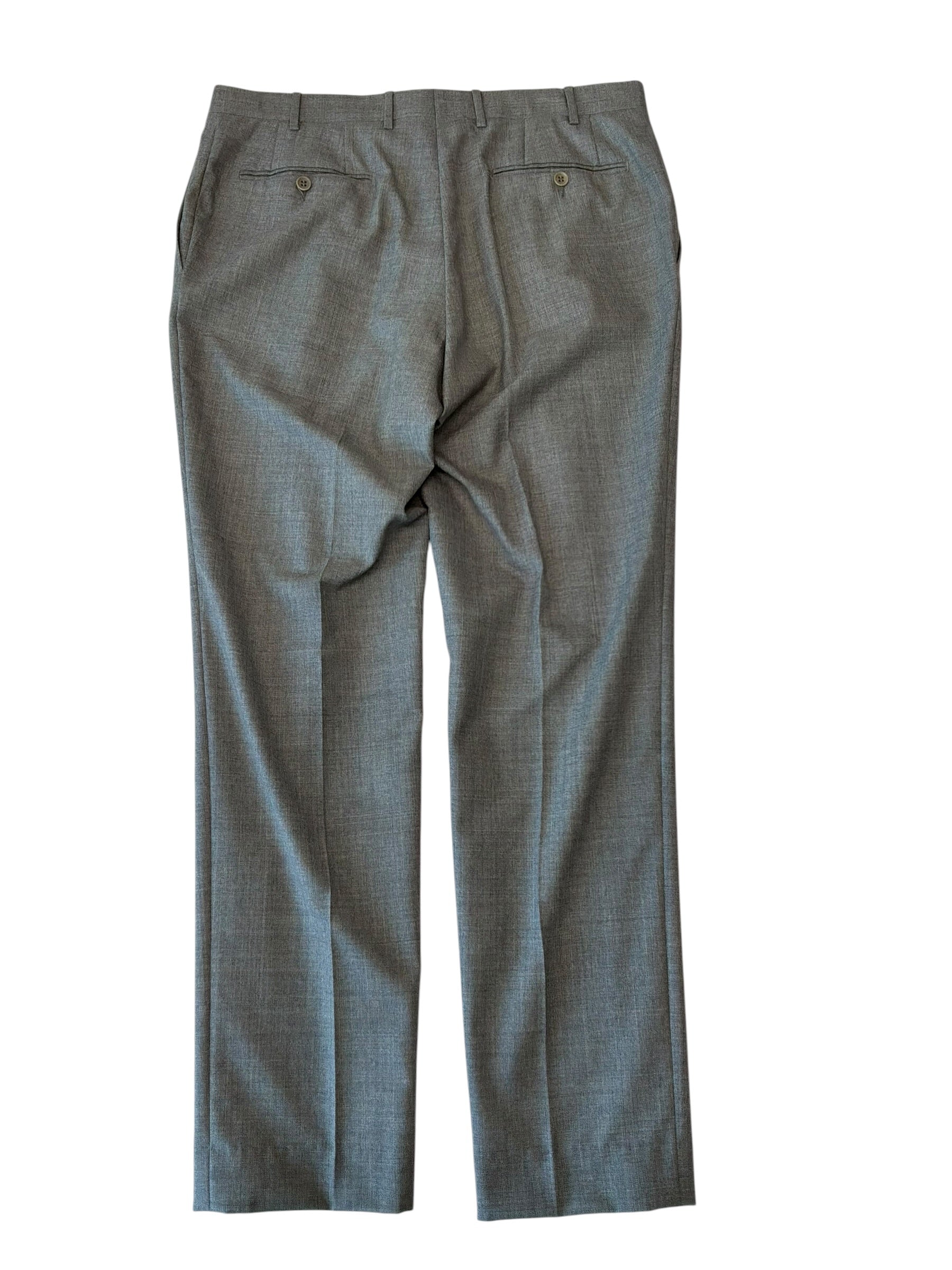 Canali Mens Modern fit Wool Dress Pants 34 / 32 Grey Solid